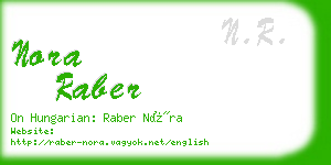 nora raber business card